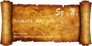 Szokoli Máté névjegykártya