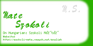 mate szokoli business card